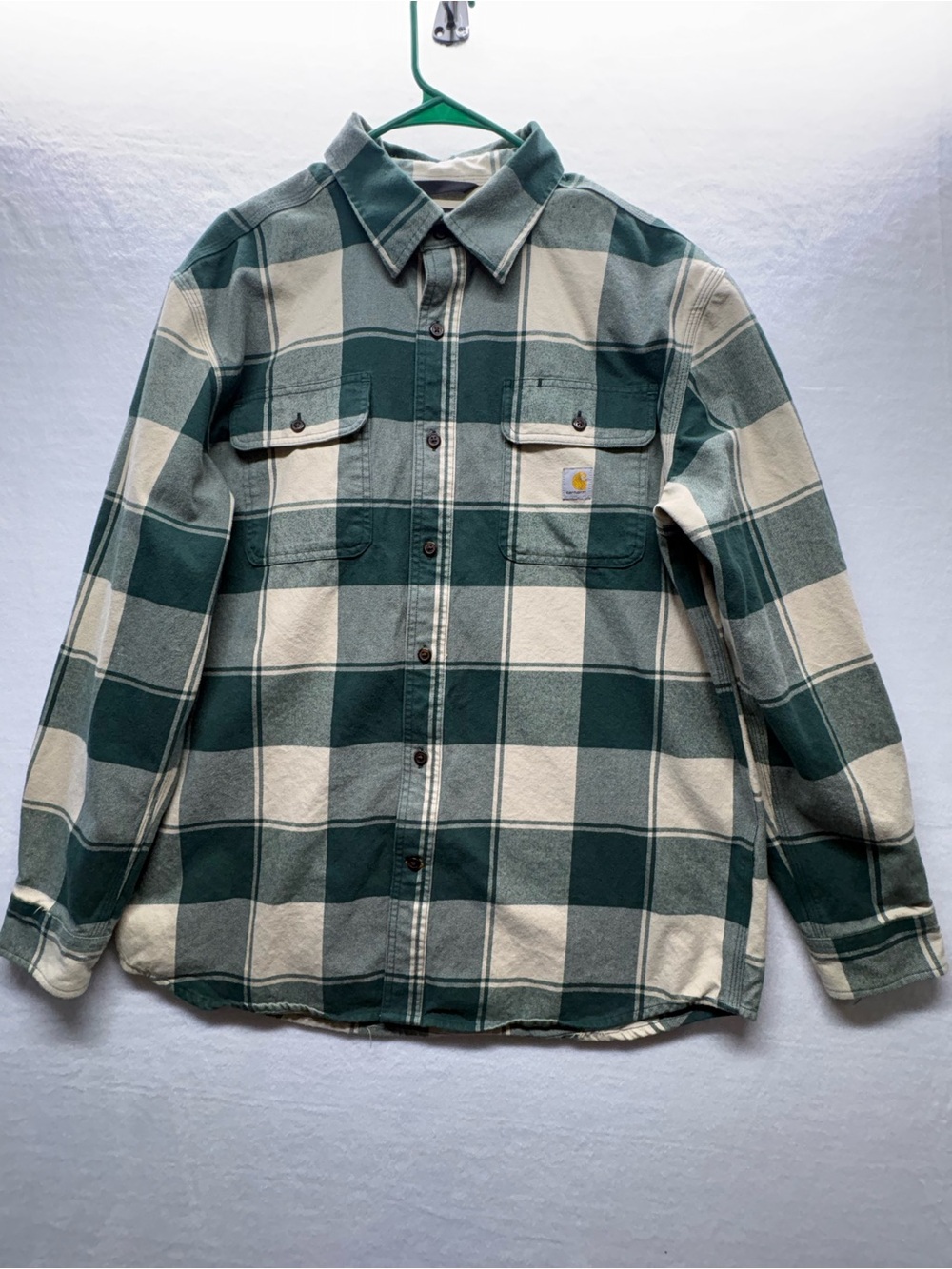 Carhartt Green & Cream Buffalo Plaid Button-Up Shirt